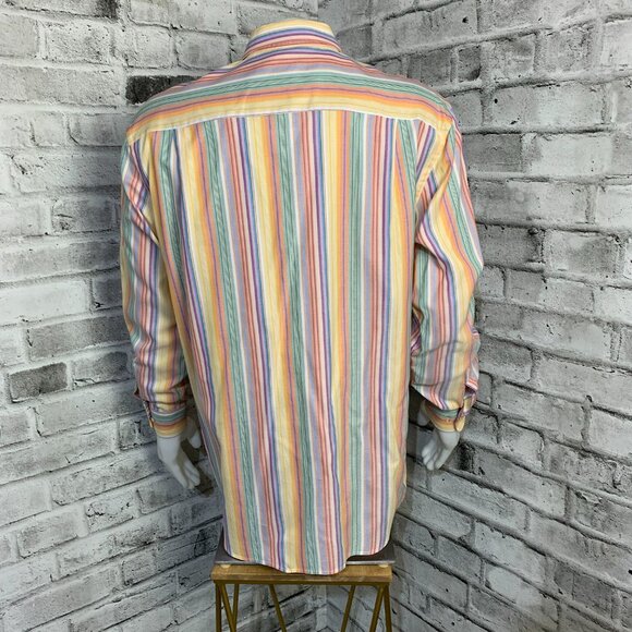 Jack Lipson Signature Striped Multicolor Casual Long Sleeve Shirt - Picture 5 of 11
